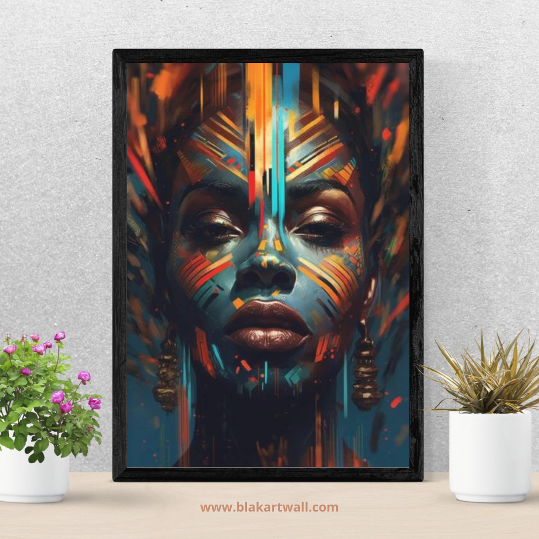 Wall art- African Orange/Blue paradise