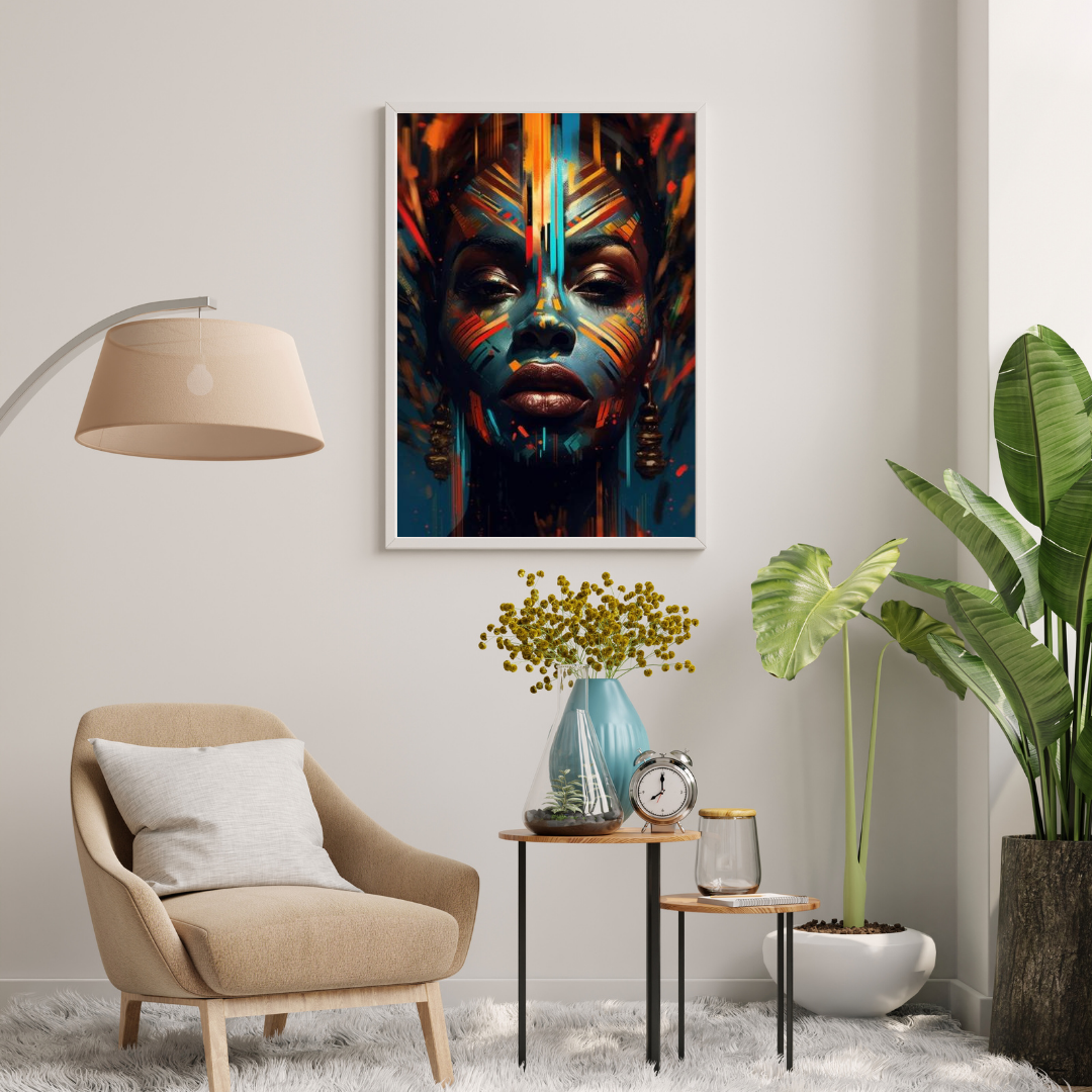 Wall art- African Orange/Blue paradise