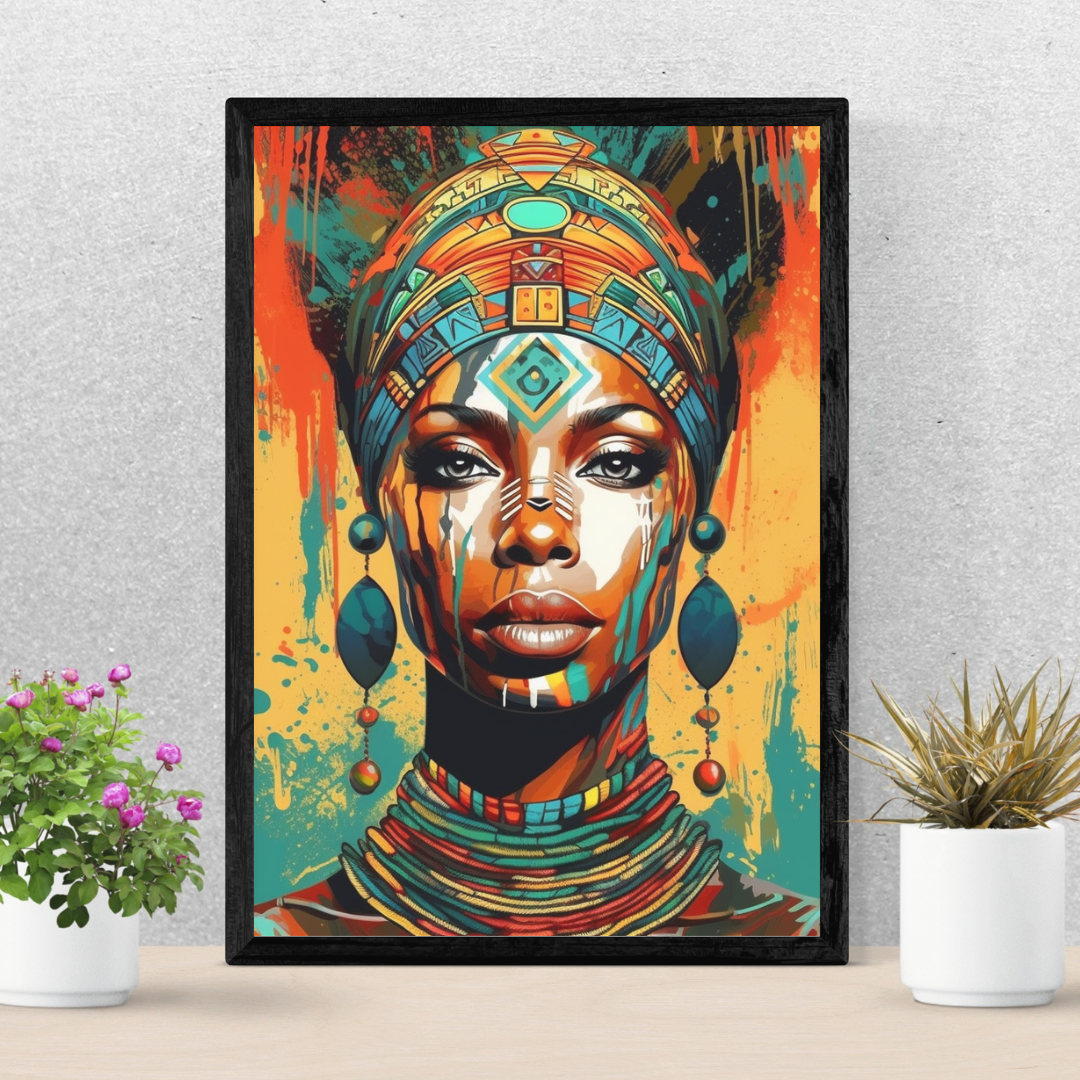 Art wall Print-The Queens Eyes, African Art print canvas