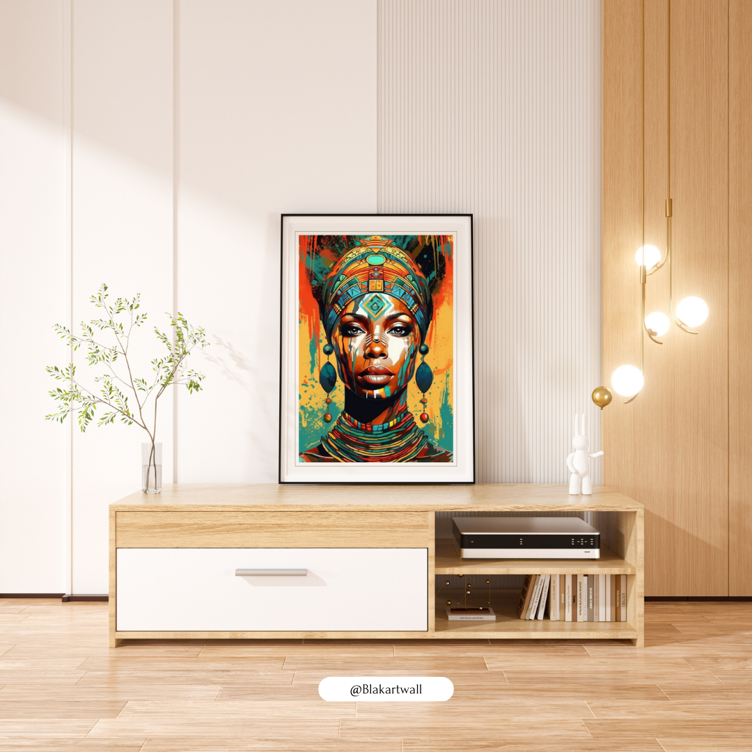 Art wall Print-The Queens Eyes, African Art print canvas