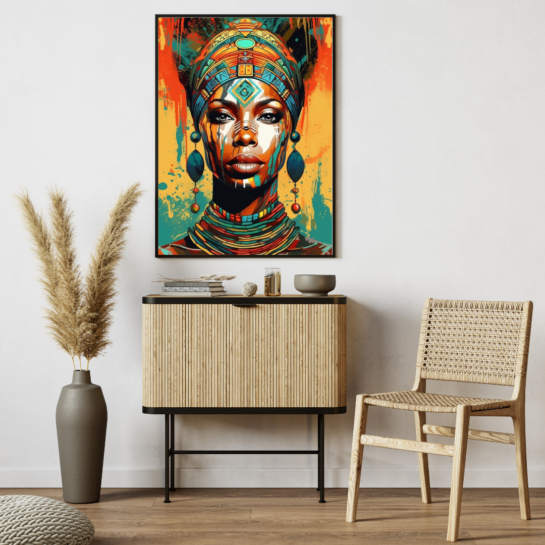 Art wall Print-The Queens Eyes, African Art print canvas