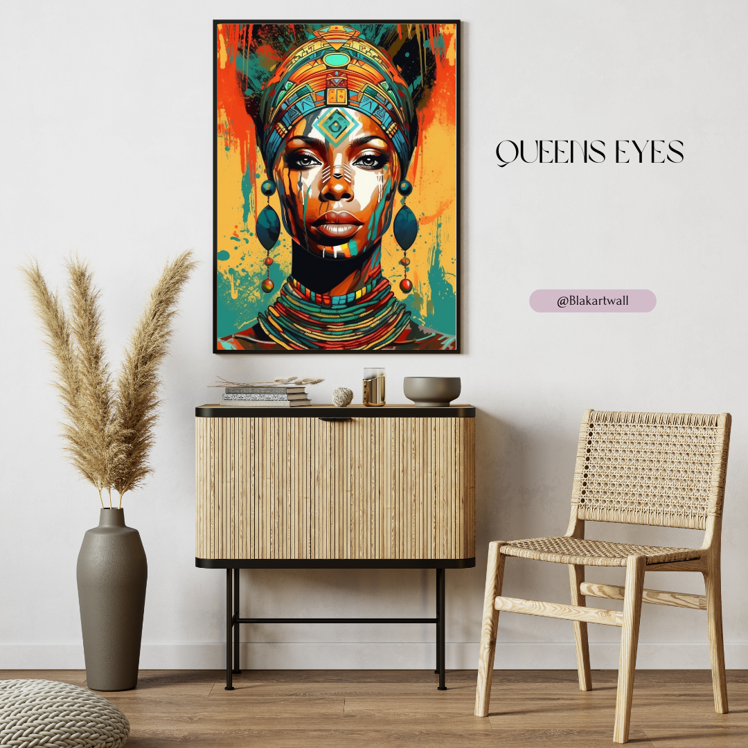 Art wall Print-The Queens Eyes, African Art print canvas