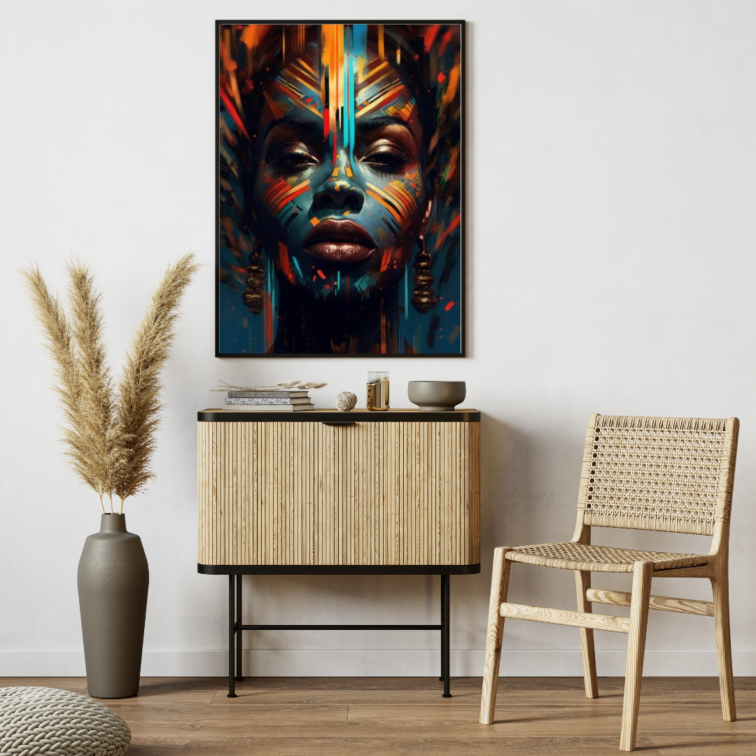 Wall art- African Orange/Blue paradise