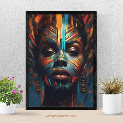 Wall art- African Orange/Blue paradise