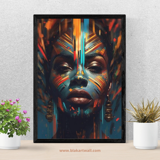 Wall art- African Orange/Blue paradise