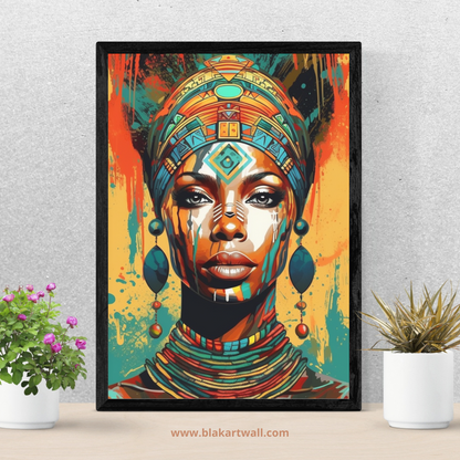 Art wall Print-The Queens Eyes, African Art print canvas