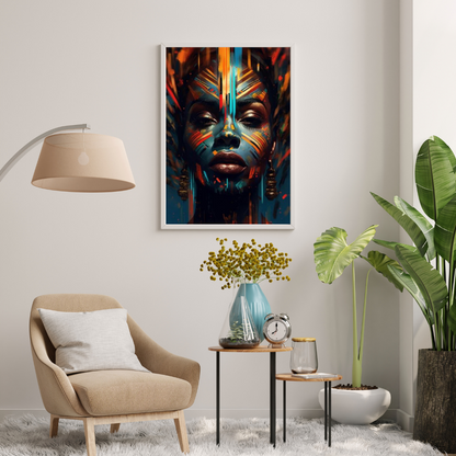 Wall art- African Orange/Blue paradise